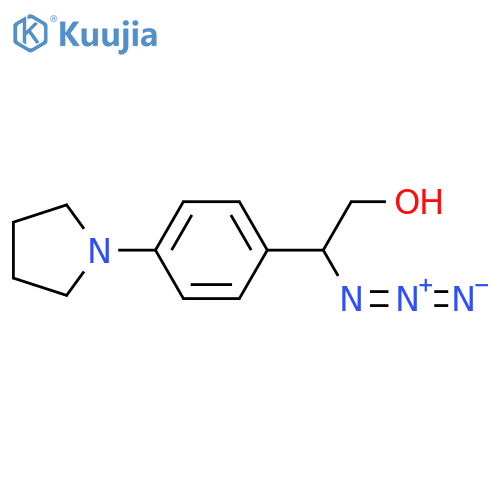 2-azido-2-4-(pyrrolidin-1-yl)phenylethan-1-ol structure
