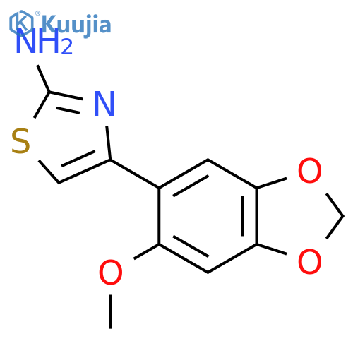 4-(6-methoxy-1,3-dioxaindan-5-yl)-1,3-thiazol-2-amine structure