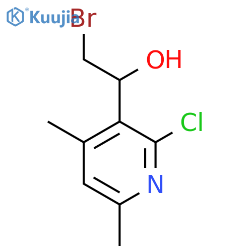 2-bromo-1-(2-chloro-4,6-dimethylpyridin-3-yl)ethan-1-ol structure
