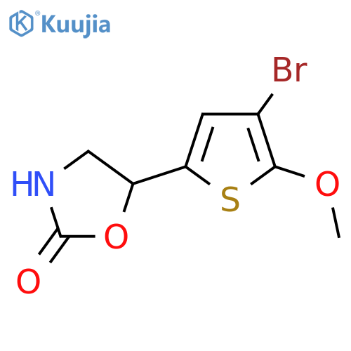 5-(4-bromo-5-methoxythiophen-2-yl)-1,3-oxazolidin-2-one structure