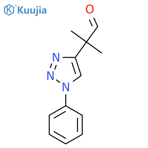 2-methyl-2-(1-phenyl-1H-1,2,3-triazol-4-yl)propanal structure
