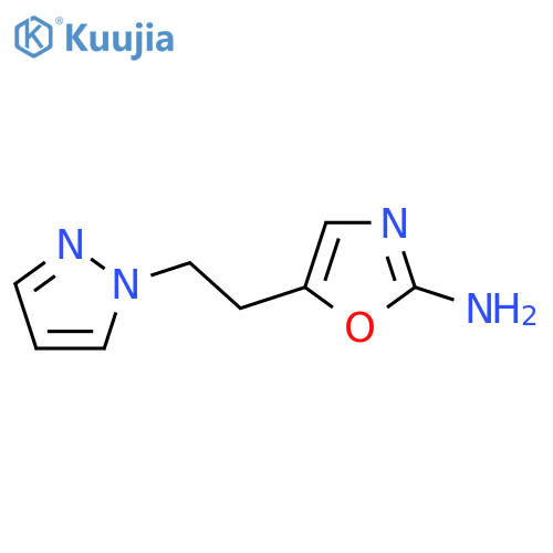 5-2-(1H-pyrazol-1-yl)ethyl-1,3-oxazol-2-amine structure