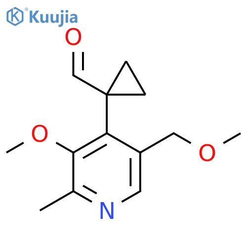 1-3-methoxy-5-(methoxymethyl)-2-methylpyridin-4-ylcyclopropane-1-carbaldehyde structure