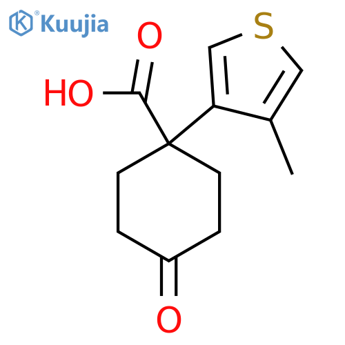 1-(4-methylthiophen-3-yl)-4-oxocyclohexane-1-carboxylic acid structure