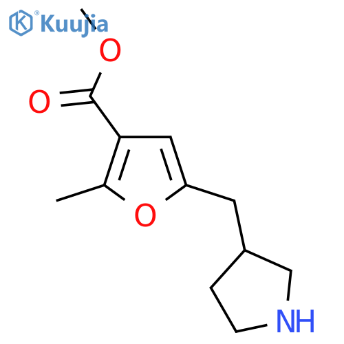 methyl 2-methyl-5-(pyrrolidin-3-yl)methylfuran-3-carboxylate structure