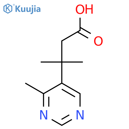 3-methyl-3-(4-methylpyrimidin-5-yl)butanoic acid structure