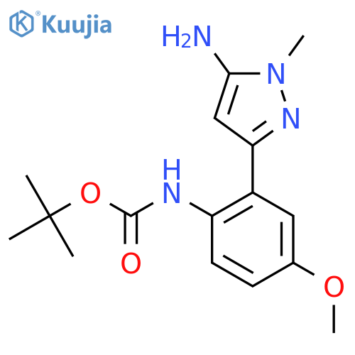 tert-butyl N-2-(5-amino-1-methyl-1H-pyrazol-3-yl)-4-methoxyphenylcarbamate structure