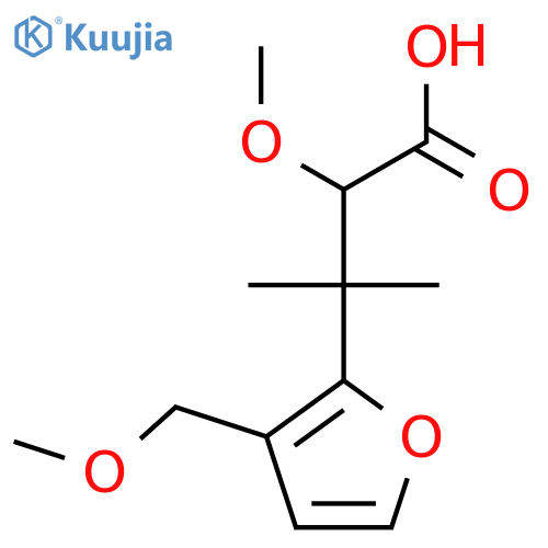 2-methoxy-3-3-(methoxymethyl)furan-2-yl-3-methylbutanoic acid structure