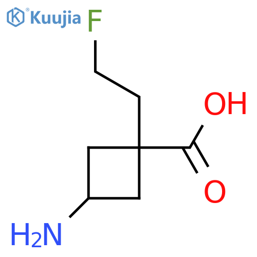 3-amino-1-(2-fluoroethyl)cyclobutane-1-carboxylic acid structure