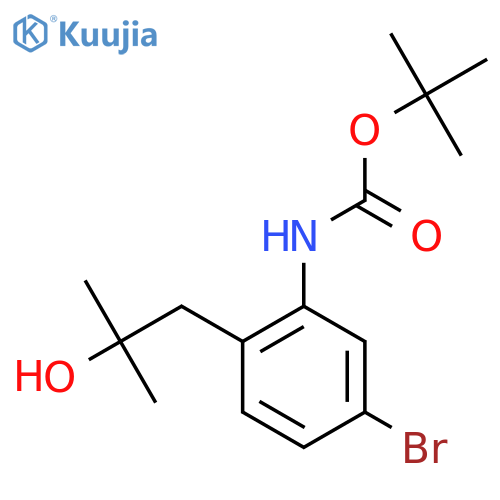 tert-butyl N-5-bromo-2-(2-hydroxy-2-methylpropyl)phenylcarbamate structure