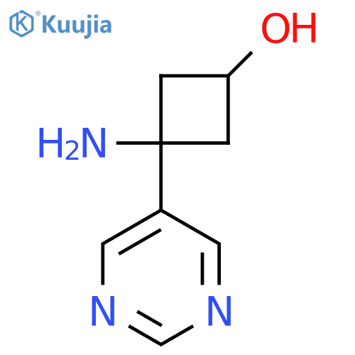 3-amino-3-(pyrimidin-5-yl)cyclobutan-1-ol structure