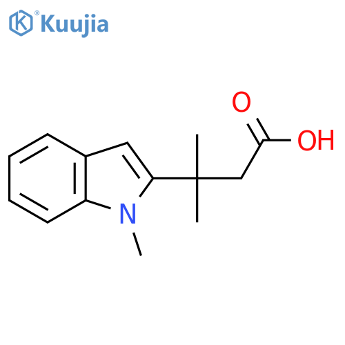 3-methyl-3-(1-methyl-1H-indol-2-yl)butanoic acid structure