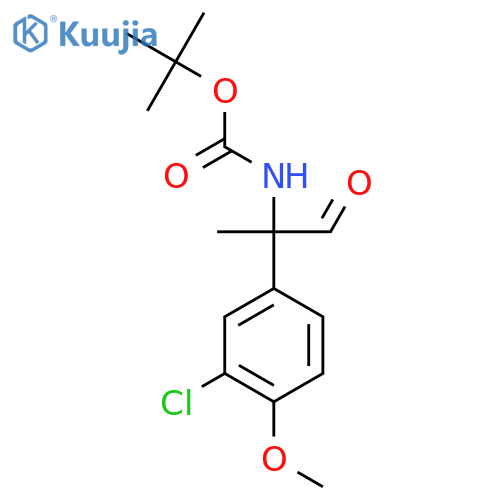 tert-butyl N-2-(3-chloro-4-methoxyphenyl)-1-oxopropan-2-ylcarbamate structure