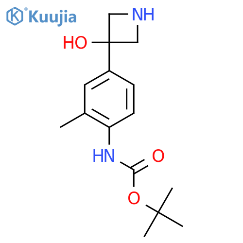 tert-butyl N-4-(3-hydroxyazetidin-3-yl)-2-methylphenylcarbamate structure