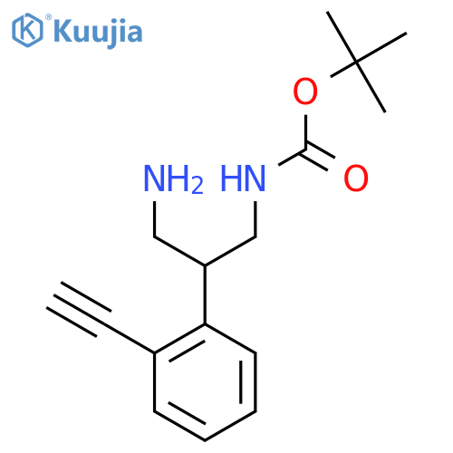 tert-butyl N-3-amino-2-(2-ethynylphenyl)propylcarbamate structure