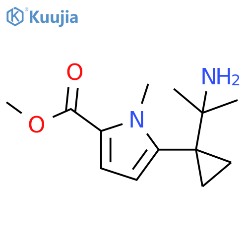 methyl 5-1-(2-aminopropan-2-yl)cyclopropyl-1-methyl-1H-pyrrole-2-carboxylate structure
