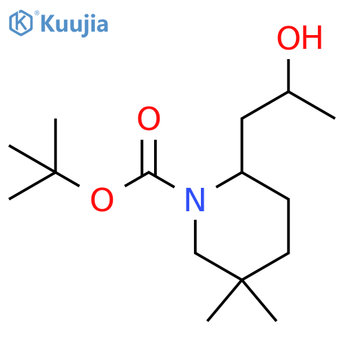 tert-butyl 2-(2-hydroxypropyl)-5,5-dimethylpiperidine-1-carboxylate structure