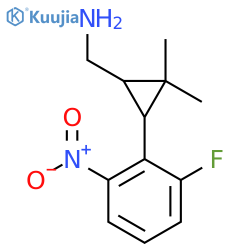 3-(2-fluoro-6-nitrophenyl)-2,2-dimethylcyclopropylmethanamine structure