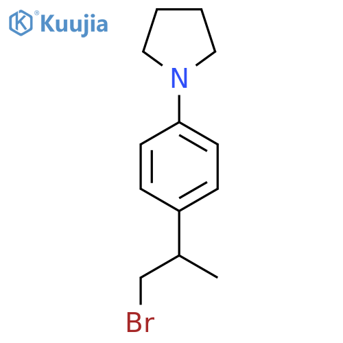 1-4-(1-bromopropan-2-yl)phenylpyrrolidine structure