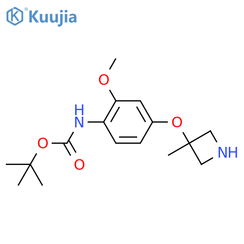 tert-butyl N-{2-methoxy-4-(3-methylazetidin-3-yl)oxyphenyl}carbamate structure