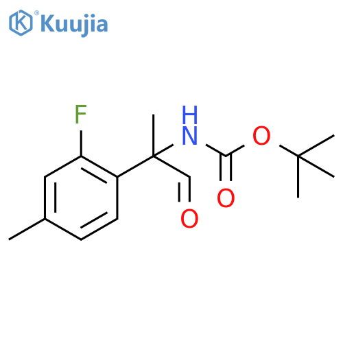 tert-butyl N-2-(2-fluoro-4-methylphenyl)-1-oxopropan-2-ylcarbamate structure