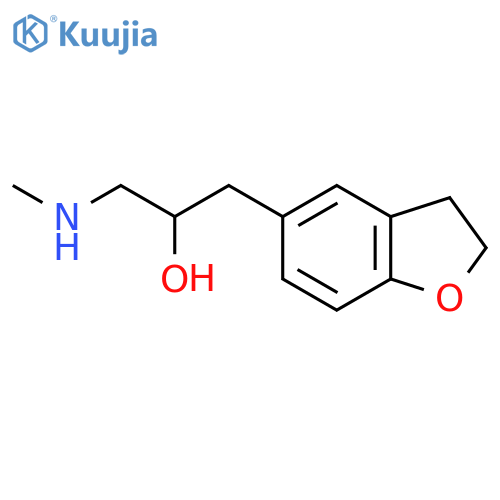 1-(2,3-dihydro-1-benzofuran-5-yl)-3-(methylamino)propan-2-ol structure