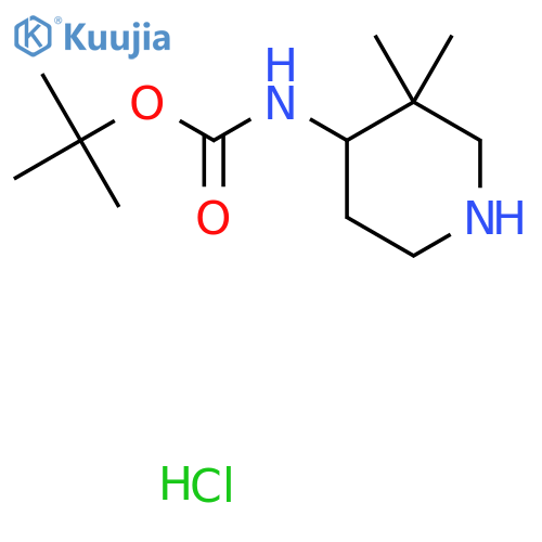 tert-butyl N-(3,3-dimethylpiperidin-4-yl)carbamate hydrochloride structure