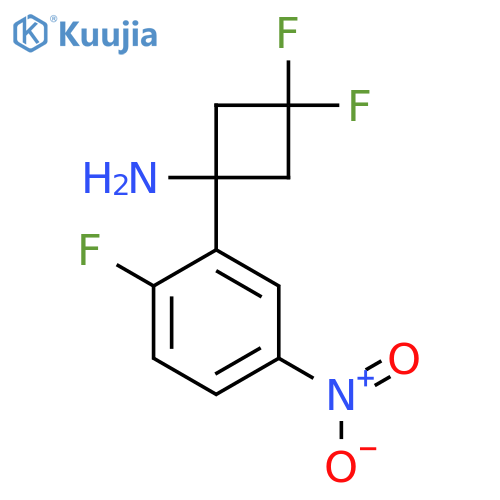 3,3-difluoro-1-(2-fluoro-5-nitrophenyl)cyclobutan-1-amine structure