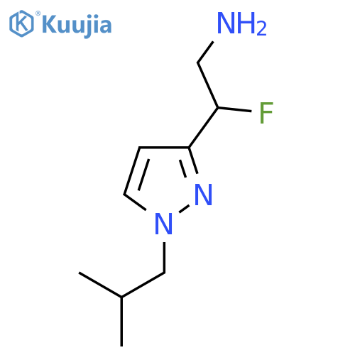 2-fluoro-2-1-(2-methylpropyl)-1H-pyrazol-3-ylethan-1-amine structure