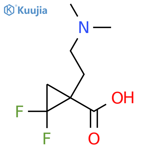 1-2-(dimethylamino)ethyl-2,2-difluorocyclopropane-1-carboxylic acid structure