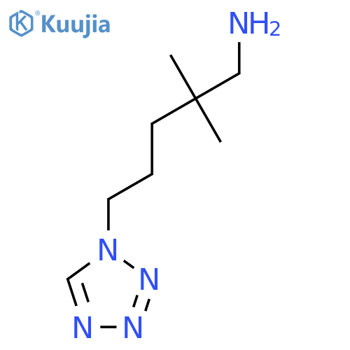 2,2-dimethyl-5-(1H-1,2,3,4-tetrazol-1-yl)pentan-1-amine structure