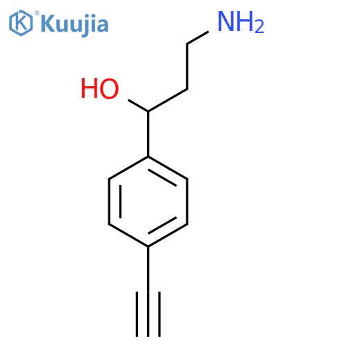 3-amino-1-(4-ethynylphenyl)propan-1-ol structure