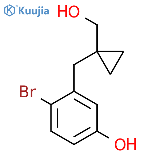 4-bromo-3-{1-(hydroxymethyl)cyclopropylmethyl}phenol structure