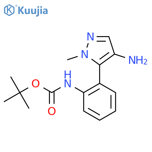tert-butyl N-2-(4-amino-1-methyl-1H-pyrazol-5-yl)phenylcarbamate structure