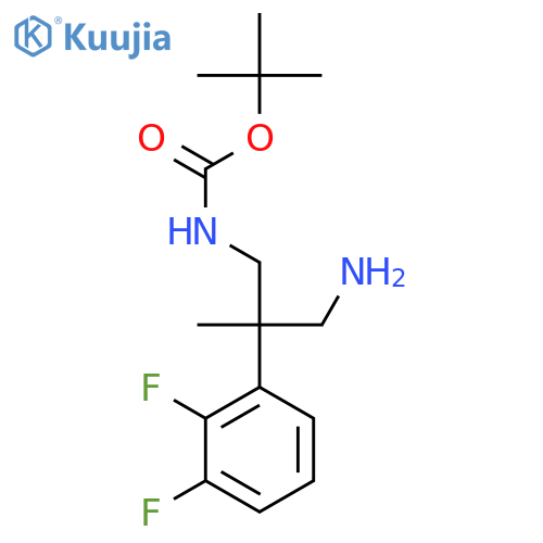 tert-butyl N-3-amino-2-(2,3-difluorophenyl)-2-methylpropylcarbamate structure