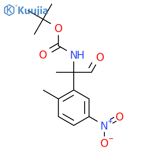 tert-butyl N-2-(2-methyl-5-nitrophenyl)-1-oxopropan-2-ylcarbamate structure