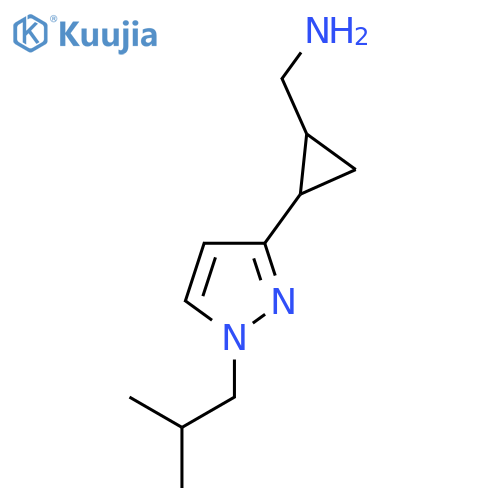 {2-1-(2-methylpropyl)-1H-pyrazol-3-ylcyclopropyl}methanamine structure