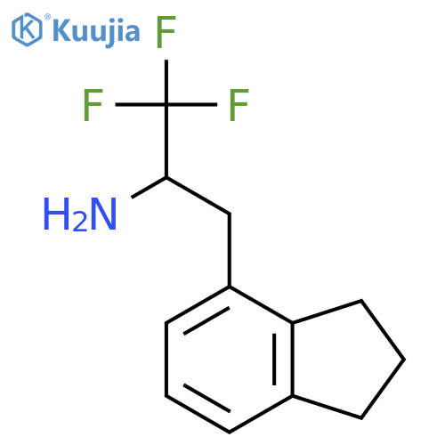 3-(2,3-dihydro-1H-inden-4-yl)-1,1,1-trifluoropropan-2-amine structure