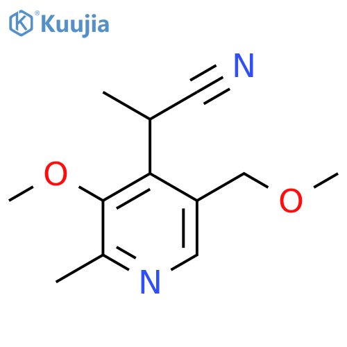 2-3-methoxy-5-(methoxymethyl)-2-methylpyridin-4-ylpropanenitrile structure