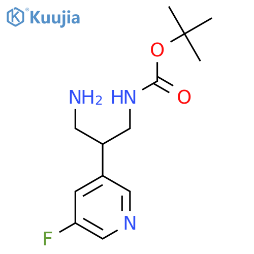 tert-butyl N-3-amino-2-(5-fluoropyridin-3-yl)propylcarbamate structure