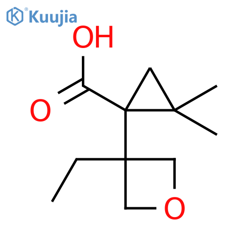 1-(3-Ethyloxetan-3-yl)-2,2-dimethylcyclopropane-1-carboxylic acid structure