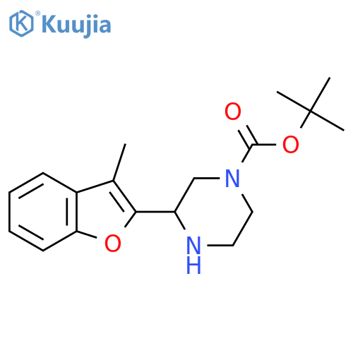 tert-butyl 3-(3-methyl-1-benzofuran-2-yl)piperazine-1-carboxylate structure