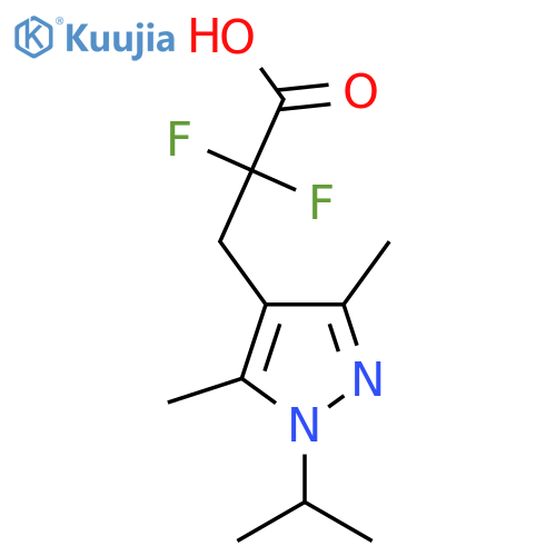 3-3,5-dimethyl-1-(propan-2-yl)-1H-pyrazol-4-yl-2,2-difluoropropanoic acid structure