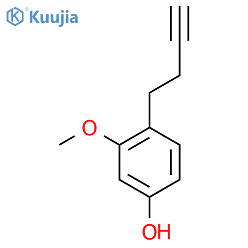 4-(but-3-yn-1-yl)-3-methoxyphenol structure