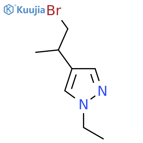4-(1-bromopropan-2-yl)-1-ethyl-1H-pyrazole structure
