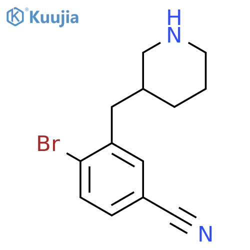 4-bromo-3-(piperidin-3-yl)methylbenzonitrile structure