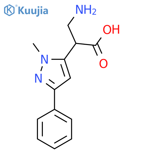 3-amino-2-(1-methyl-3-phenyl-1H-pyrazol-5-yl)propanoic acid structure