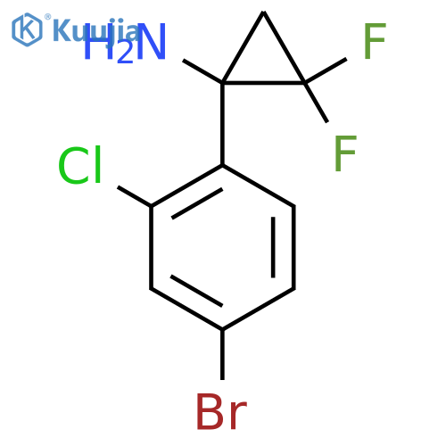 1-(4-bromo-2-chlorophenyl)-2,2-difluorocyclopropan-1-amine structure
