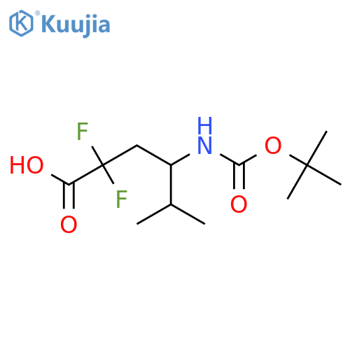 4-{(tert-butoxy)carbonylamino}-2,2-difluoro-5-methylhexanoic acid structure