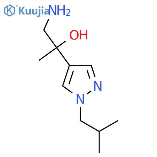 1-amino-2-1-(2-methylpropyl)-1H-pyrazol-4-ylpropan-2-ol structure